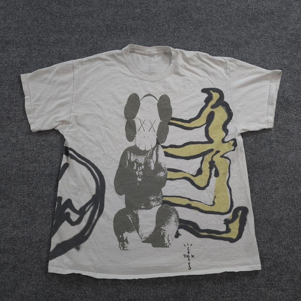 Cactus Jack Shirt Mens L White Kaws For Fragment Travis Scott Graphic Streetwear